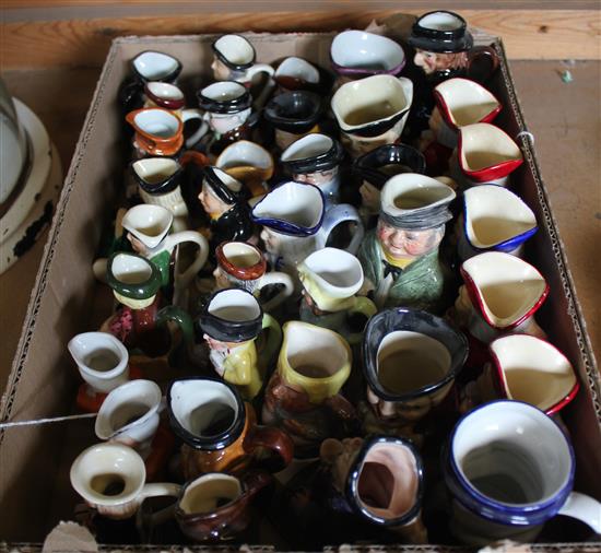 37 small & miniature Toby jugs, inc Burslem Ralph Wood, Tony Wood, Artone, souvenir & others